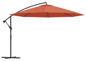 Wiszący parasol ze słupkiem aluminiowym, 350 cm, terakotowy