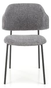Szare tapicerowane krzesło z kubełkowym oparciem - Waxo