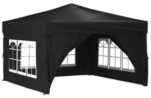 Czarny namiot ogrodowy z oknami Sanmi - kwadrat 290x290 cm