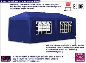 Niebieski namiot ogrodowy z oknami - Pikol