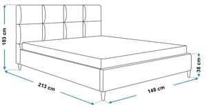 Podwójne łóżko z zagłówkiem 140x200 Bennet - 36 kolorów