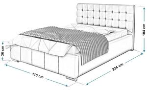 Pikowane łóżko z pojemnikiem 90x200 Elber 3X - 36 kolorów