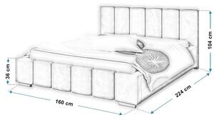 Tapicerowane łóżko 140x200 Galbano 3X - 36 kolorów