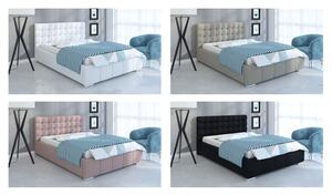 Tapicerowane łóżko z pojemnikiem 140x200 Elber 3X - 36 kolorów