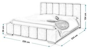 Tapicerowane łóżko 200x200 Galbano 3X - 36 kolorów