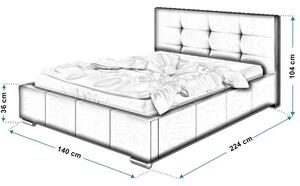 Tapicerowane łóżko ze schowkiem 120x200 Keren 2X - 36 kolorów