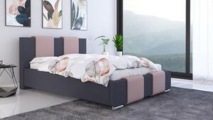 Dwuosobowe łóżko tapicerowane 140x200 Lamar 3X - 36 kolorów