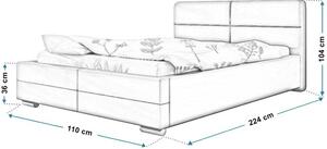 Tapicerowane łóżko ze schowkiem 90x200 Oliban 2X - 36 kolorów