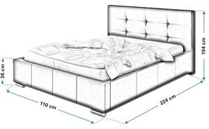 Pikowane pojedyncze łóżko 90x200 Keren 2X - 36 kolorów