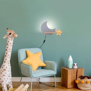 Kinkiet MOON szary LED 1x5W 250lm wym:27,5x39,5x12cm IP20 Candellux