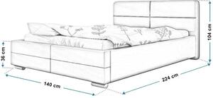 Pojedyncze łóżko ze schowkiem 120x200 Oliban 2X - 36 kolorów