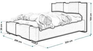 Podwójne łóżko z pojemnikiem 180x200 Lamar 3X - 36 kolorów