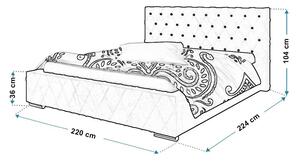 Pikowane łóżko małżeńskie 200x200 Loban 3X - 36 kolorów