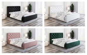 Tapicerowane łóżko ze schowkiem 200x200 Loran 3X - 36 kolorów
