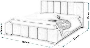 Tapicerowane łóżko 180x200 Galbano 2X - 36 kolorów