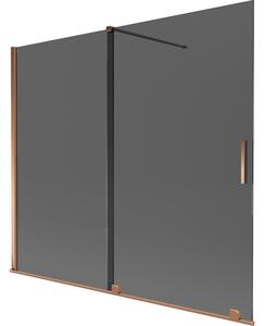 Mexen Velar parawan nawannowy 2-skrzydłowy rozsuwany 180 x 150 cm, grafit, różowe złoto - 896-180-000-41-60
