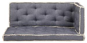 Zestaw 3 poduszek na sofę z palet, niebieski