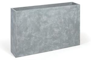 Doniczka prostokątna, 120 x 25 x 80 cm, cementowa, szara