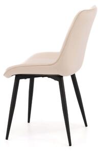 EMWOmeble Krzesło tapicerowane beżowe ▪️ BELINI (DC-6020) ▪️ welurowe