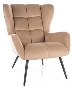 Fotel tapicerowany LOUIS VELVET beÅ¼owy