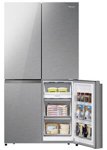 Lodówka HISENSE RQ758N4SGIE1 MD Side by Side No Frost 178.5cm Srebrna Wi-Fi ConnectLife My Fresh Choice Metal Cooling