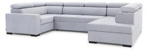 Narożnik do salonu Modeno U prawostronny - szary welur hydrofobowy Element 24 - Limitowana oferta