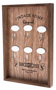 Drewniany wieszak na klucze Vintage Home, 20 x 30 x 3 cm