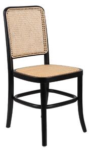 Krzesło drewniane Viki dark, rattanowe, boho, do jadalni