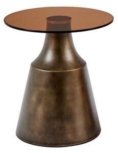Stolik kawowy okrÄ gÅy szklany Art Deco 45 cm, brÄ zowy