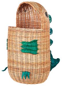 Kosz pleciony do przechowywania pojemnik na zabawki smok rattanowy naturalny zielony Cradock Beliani