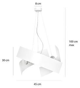 Modo White 585/1 Nowoczesna Lampa Wisząca Unikalny Design Biała