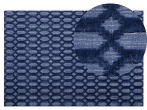 Nowoczesny dywan tkany ręcznie niebieski wiskoza geometryczny 140 x 200 cm Cizre Beliani