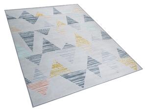 Krótkowłosy dywan wzór geometryczny 160 x 230 cm dziecięcy szaro-żółty Yayla Beliani