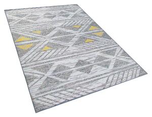 Prostokątny dywan z geometrycznym wzorem w romby 160 x 230 cm szaro-żółty Kargi Beliani