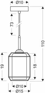 Czarna lampa wisząca loft z dymionym kloszem - Z049-Nevo