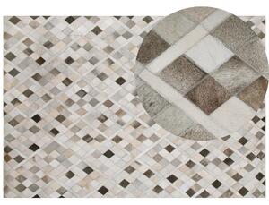 Dywan wielokolorowy skórzany 160 x 230 cm patchwork wzór geometryczny Hirka Beliani
