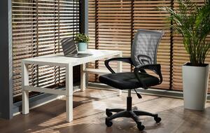 Szare krzesło obrotowe do biura i pracowni - Azon 4X