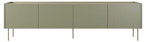 Szafka RTV Desin czterodrzwiowa z metalowymi nogami 220 cm - oliwka / dąb nagano