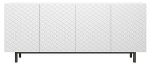 Komoda czterodrzwiowa Scalia II 190 4D - biały mat / czarny stelaż