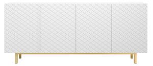 Komoda czterodrzwiowa Scalia II 190 4D - biały mat / złoty stelaż