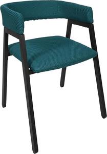 HowHomely | Krzeso tapicerowane na metalowych nogach - jasnoszare - 74x50x50cm - Krzeso do jadalni z podokietnikami