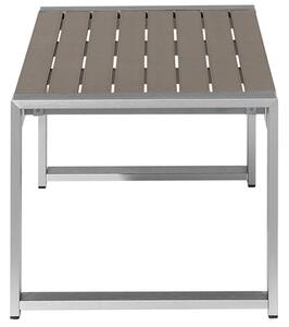 Ogrodowy stolik kawowy metalowa aluminiowa rama 90 x 50 cm ciemnoszary Salerno Beliani