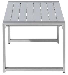 Ogrodowy stolik kawowy metalowa aluminiowa rama 90 x 50 cm jasnoszary Salerno Beliani