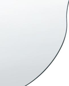 Dekoracyjne owalne lustro ścienne bez ramy 33 x 80 cm srebrne Auxerre Beliani