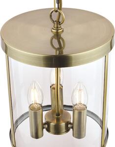 Lampa wisząca Laura Ashley Selbourne 3 Antyczne mosiężne szkło