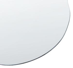 Dekoracyjne owalne lustro ścienne bez ramy 50 x 55 cm srebrne Bagneux Beliani
