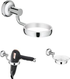 Uchwyt Grohe Essentials, chromowany, do mydelniczki, suszarki do wosów, kubka i dozownika myda