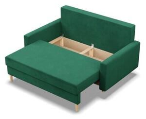 Sofa rozkÅadana, MILO, velvet, 152x92x92 cm, butelkowa zieleÅ | TYLETEGOTU