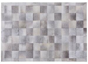 Dywan prostokątny skórzany 160 x 230 cm geometryczny wzór jasnoszary Alacam Beliani