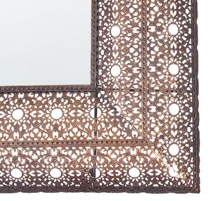 Lustro ścienne miedziane dekoracyjna ażurowa metalowa rama 69 x 90 cm Dehradun Beliani